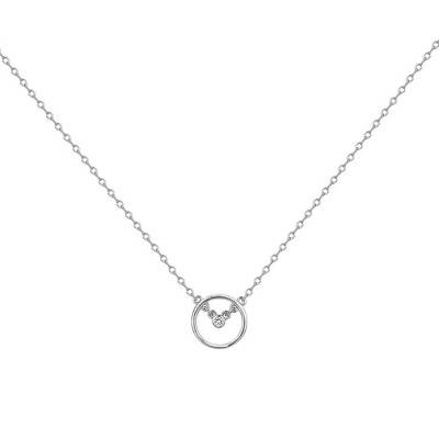 Collier Angélique Argent et Diamant, Longueur 42 à 45 cm - La Garçonne Diamant