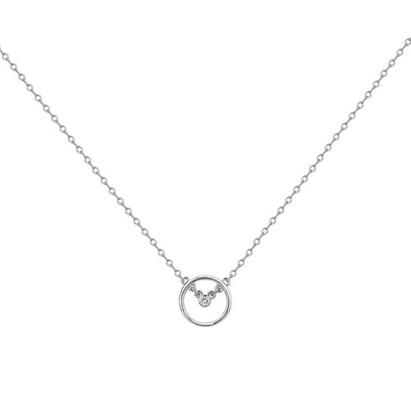 925 Silver & Diamond "Angélique" Necklace, Length 42 cm to 45 cm - La Garçonne Diamant