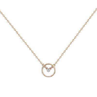 Yellow Gold-Plated Diamond Angélique Necklace, Length 42 cm to 45 cm - La Garçonne Diamant