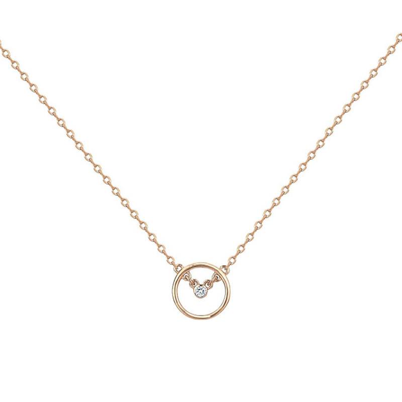 Yellow Gold-Plated Diamond Angélique Necklace, Length 42 cm to 45 cm - La Garçonne Diamant