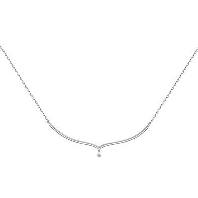 925 Silver & Diamond "Envolée" Necklace, Length 40 cm to 45 cm - La Garçonne Diamant