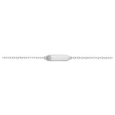 925 Silver & Diamond 0.015 ct "Mini Addict" Bracelet, Length 16 cm to 19 cm - La Garçonne Diamant
