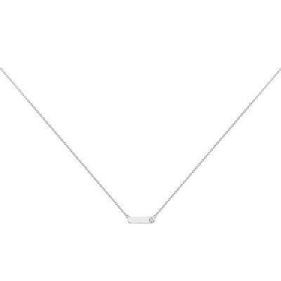925 Silver & Diamond "Mini Addict" Necklace, Length 38 cm to 43 cm - La Garçonne Diamant