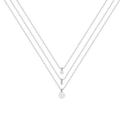 Collier États d'Ame Argent et Diamant, Longueur 38 à 48 cm - La Garçonne Diamant