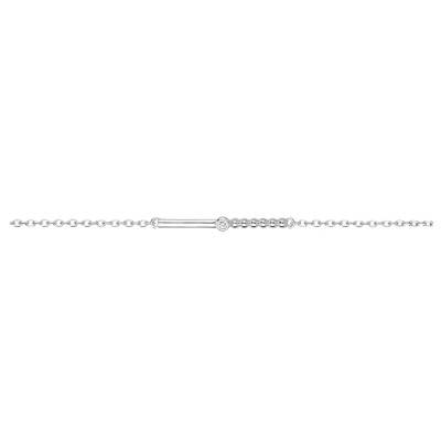 925 Silver & Diamond 0.015 ct "Indécise" Bracelet, Length 16 cm to 19 cm - La Garçonne Diamant