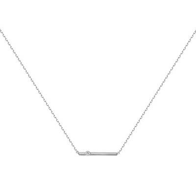 Collier Funambule Argent et Diamant, Longueur 42 à 45 cm - La Garçonne Diamant