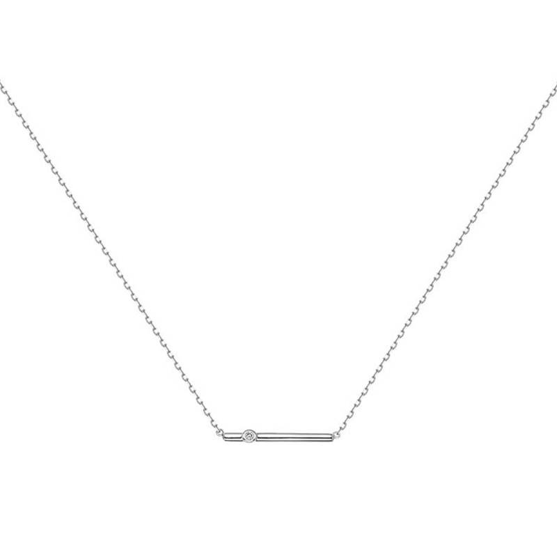 925 Silver & Diamond "Funambule" Necklace, Length 42 cm to 45 cm - La Garçonne Diamant
