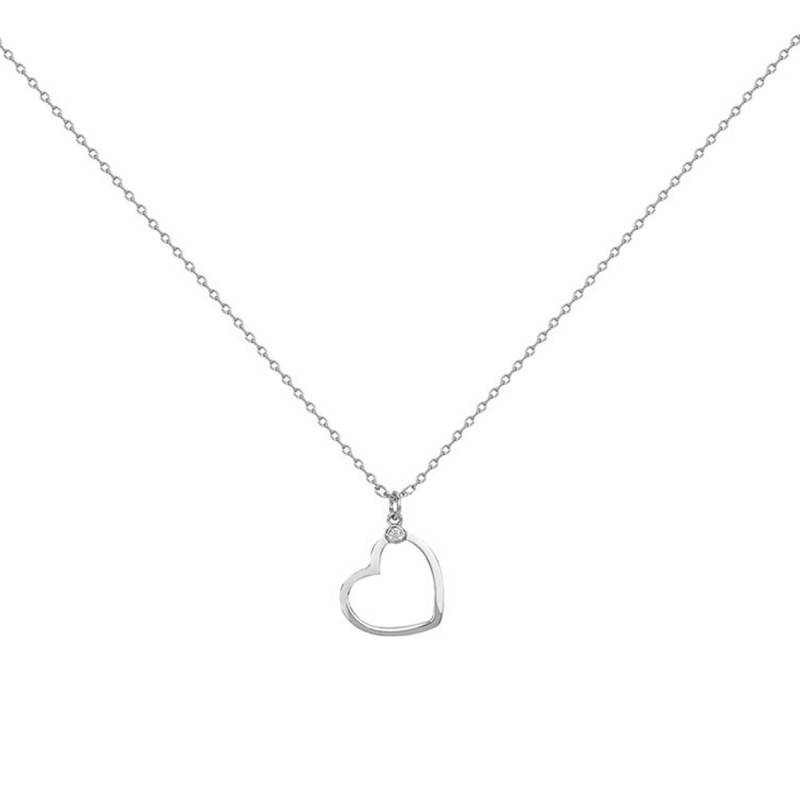 925 Silver & Diamond "Ma Déclaration" Necklace, Length 38 cm to 43 cm - La Garçonne Diamant