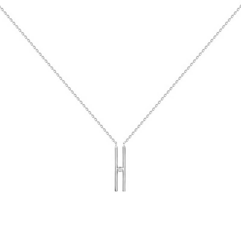 925 Silver & Diamond "Harmonie" Necklace, Length 42 cm to 45 cm - La Garçonne Diamant