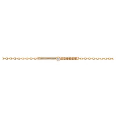 Yellow Gold-Plated & Diamond "Indécise" Bracelet 0.015 ct, Length 16 cm to 19 cm - La Garçonne Diamant