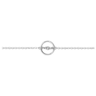 Bracelet Angélique, Argent et Diamant 0.015 ct, Longueur 16 à 19 cm - La Garçonne Diamant