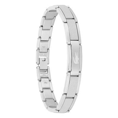 Steel Stencil Textured Bracelet, Length 19 cm - 2040188 - Lacoste