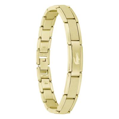 Gold-Tone Steel Textured Stencil Bracelet, Length 19 cm - 2040219 - Lacoste