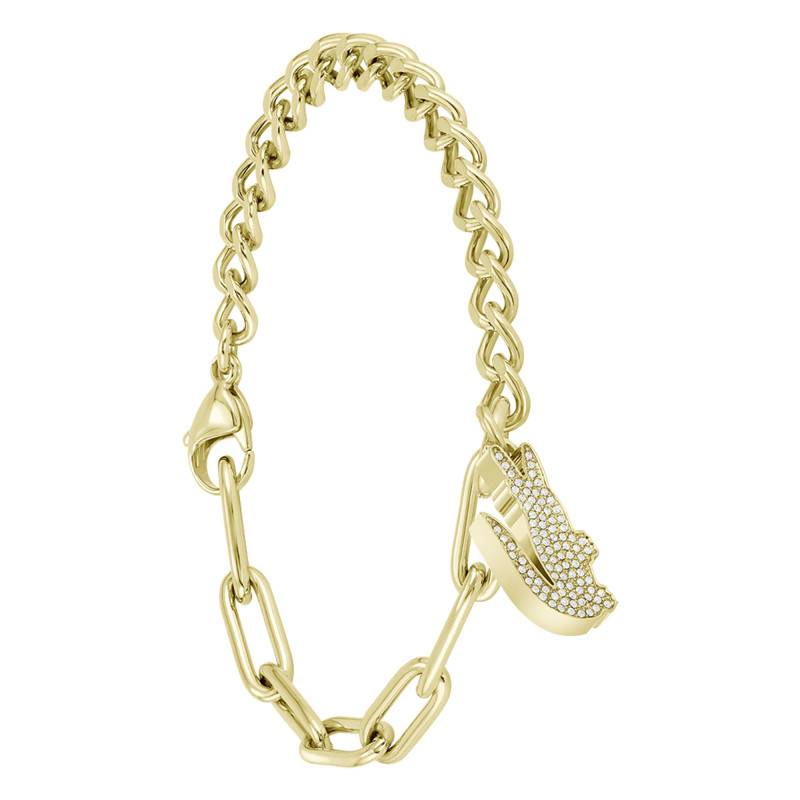 Gold Steel Crocodile Bracelet, Length 19 cm - 2040147 - Lacoste