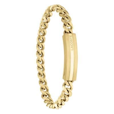 Bracelet Aventurer Plaque en Acier Doré - 2040092, Longueur 19 cm - Lacoste