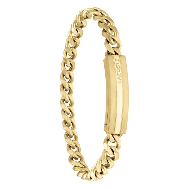 Gold-Tone Steel Aventurer Plate Bracelet, 19 cm - 2040092 - Lacoste