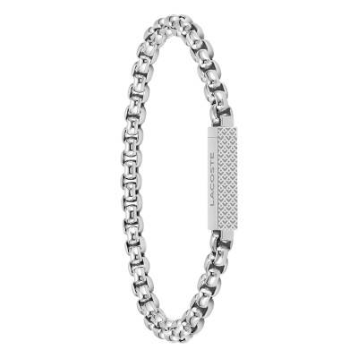 Bracelet Plaque L'Essentiel en Acier - 2040123, Longueur 19 cm - Lacoste