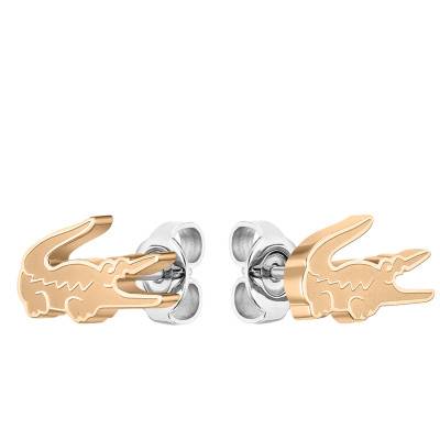 Puces d'oreilles Crocodile Lacoste en Acier Rose - Lacoste