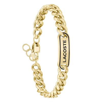 Bracelet Gourmette District en Acier Doré, Longueur 19 cm - 2040225 - Lacoste