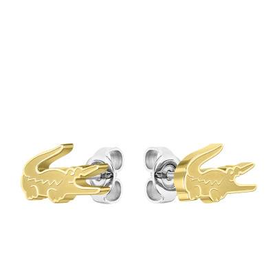 Lacoste Gold-Toned Steel Crocodile Stud Earrings - Lacoste