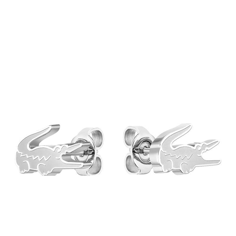 Lacoste Steel Crocodile Stud Earrings - Lacoste