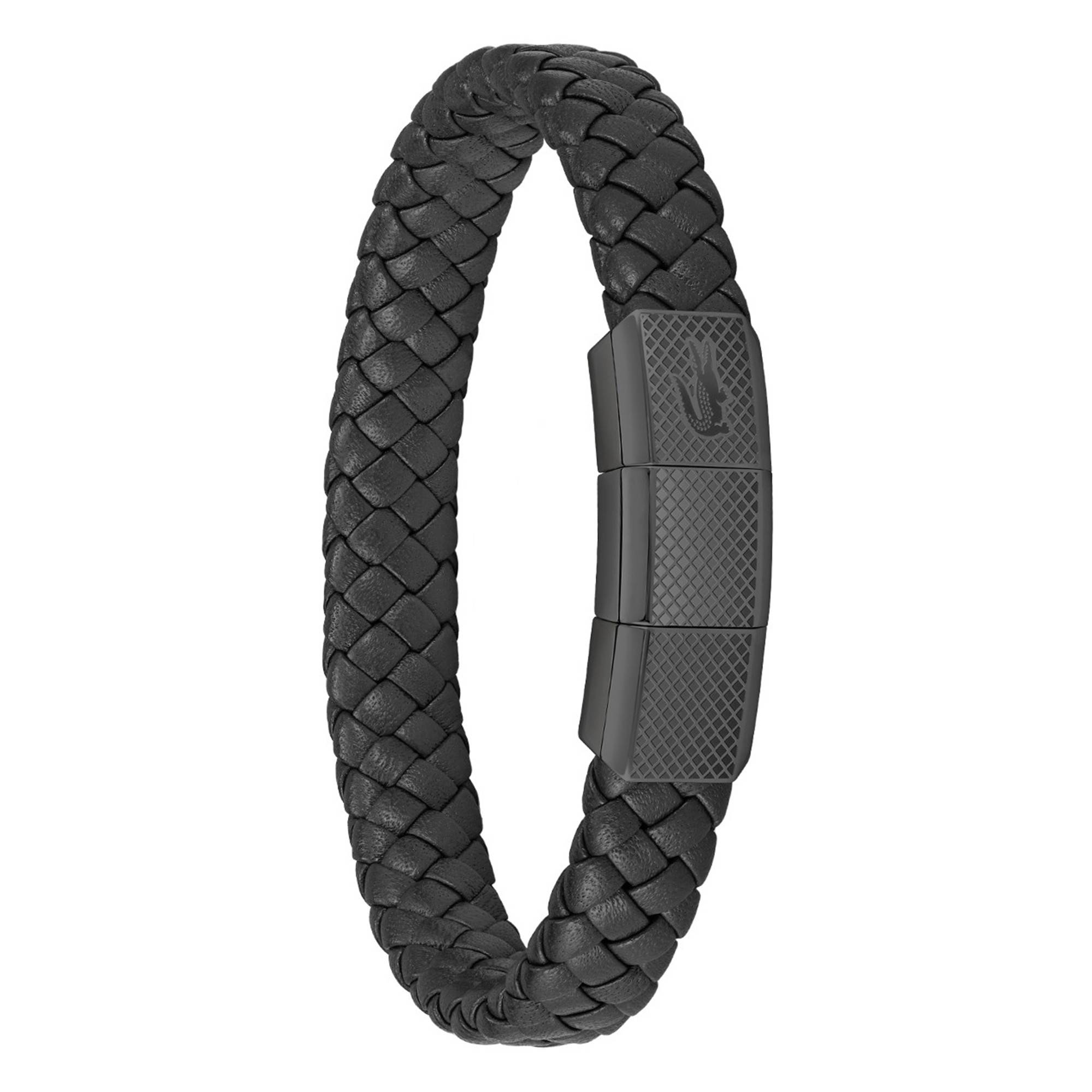 Bracelet Pierre Lang Cuir Noir Effet Reptile Avec Métal Et Strass - Occasion Proche Du Neuf, Style Rock Chic