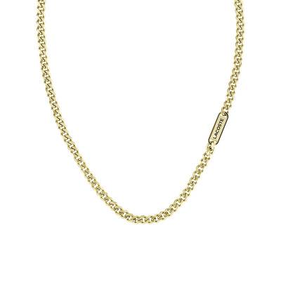 Collier District Maille Gourmette en Acier Doré - 2040209, Longueur 61 cm - Lacoste