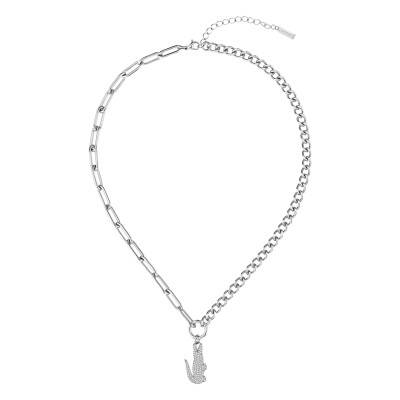 Steel Crocodile Necklace, 41 cm - 2040148 - Lacoste