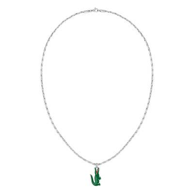 Arthor Crocodile Stainless Steel Necklace, 55 cm Length - 2040228 - Lacoste