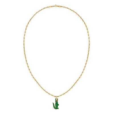 Gold-Tone Steel Arthor Crocodile Necklace, 55 cm - 2040229 - Lacoste