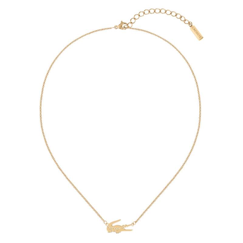 Lacoste Rose Gold Steel Crocodile Necklace, 41 cm to 46 cm - Lacoste