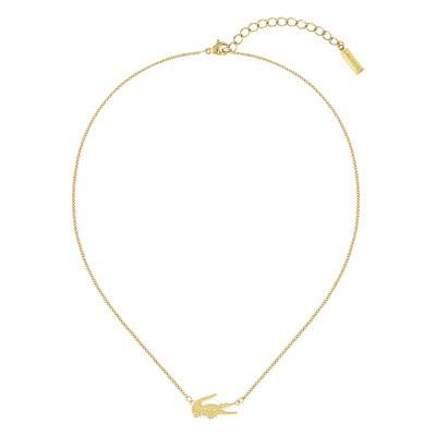 Lacoste Gold-Toned Steel Crocodile Necklace, 41 cm to 46 cm - Lacoste