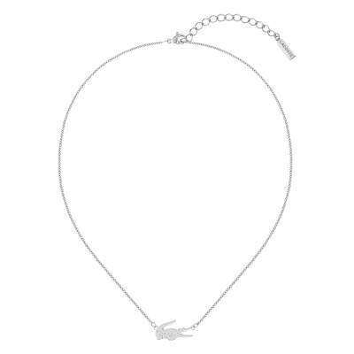 Lacoste Steel Crocodile Necklace, 41 cm to 46 cm - Lacoste