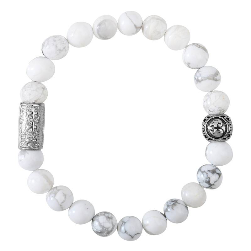 White Howlite Steel Bracelet - Lauren Steven