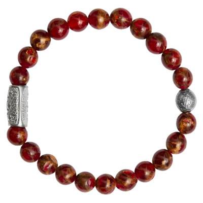 Red Jasper Prosperity Bracelet, Width 8 mm, Length 19.5 cm to 20.5 cm - Lauren Steven