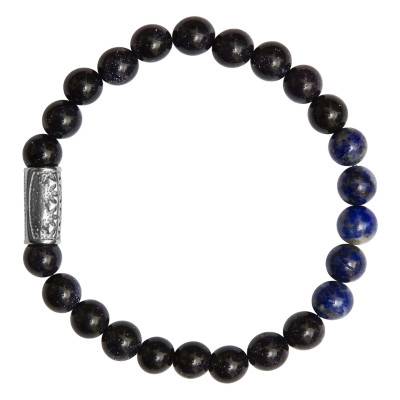 Bracelet Pierre de Sable Bleu et Lapis Lazuli, Longueur 19,5 cm ou 20,5 cm - Lauren Steven