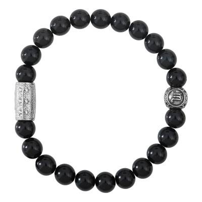 Bracelet Scorpion Agate Noire, Longueur 19,5 cm ou 20,5 cm - Lauren Steven
