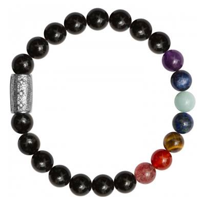 7 Chakra Black Agate Bracelet - Lauren Steven
