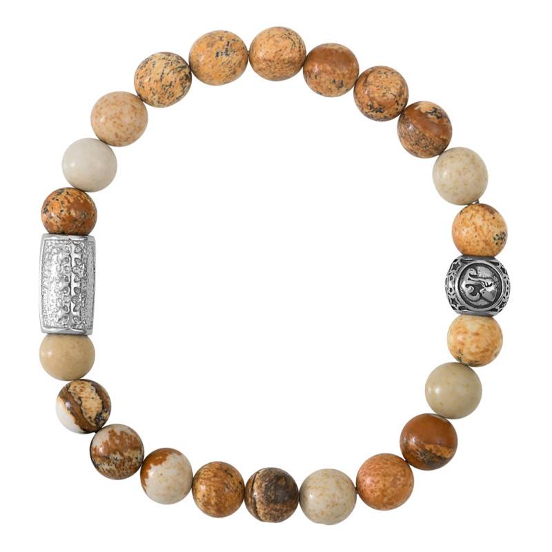 Jasper Engraving Aquarius Bracelet, Length 19.5 cm to 20.5 cm - Lauren Steven
