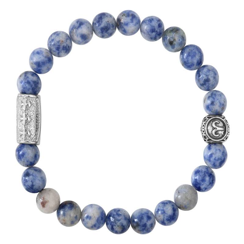 Brazilian Sodalite and Steel Bracelet - Lauren Steven
