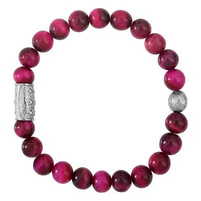 Pink Tiger's Eye Prosperity Bracelet, Length 19.5 cm or 20.5 cm - Lauren Steven