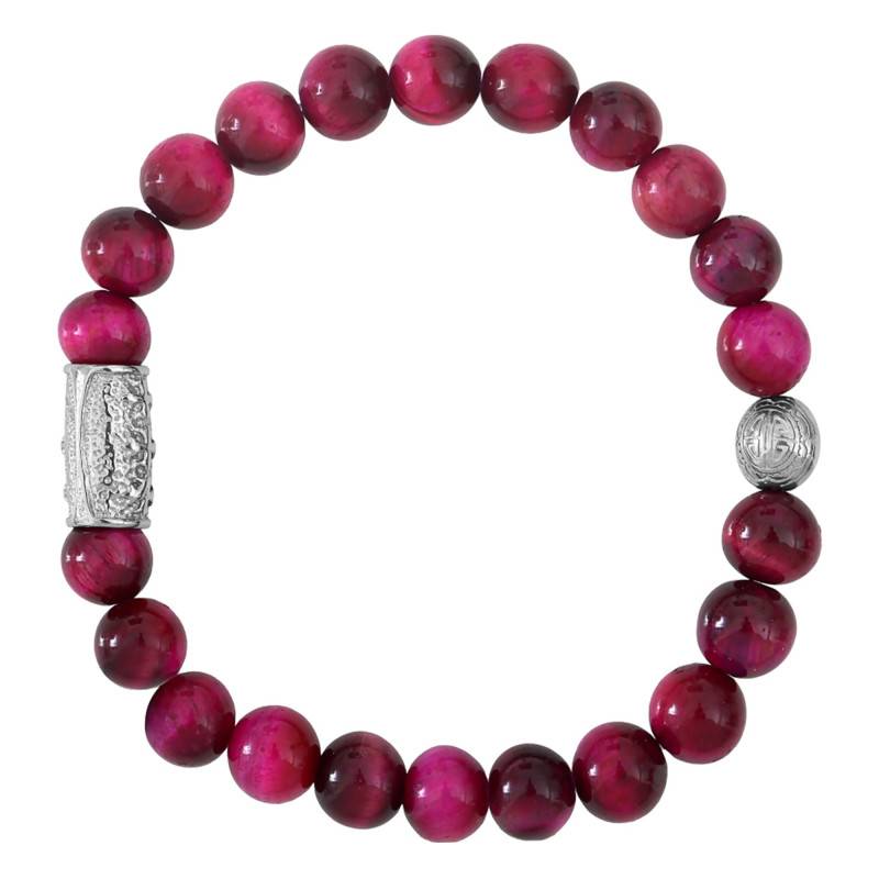 Pink Tiger's Eye Prosperity Bracelet, Length 19.5 cm or 20.5 cm - Lauren Steven