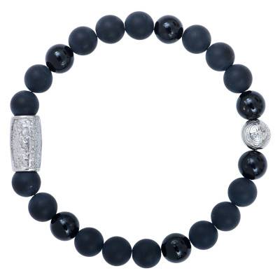 Black Agate & Black Onyx Prosperity Bracelet, Length 19.5 cm or 20.5 cm - Lauren Steven