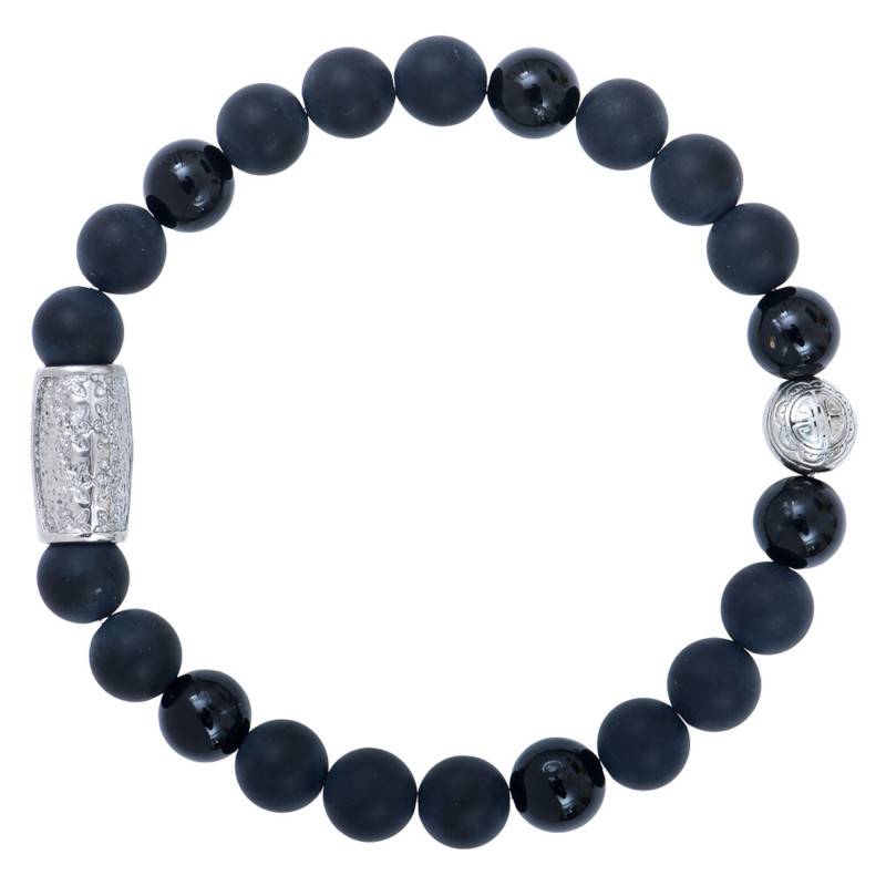 Black Agate & Black Onyx Prosperity Bracelet, Length 19.5 cm or 20.5 cm - Lauren Steven