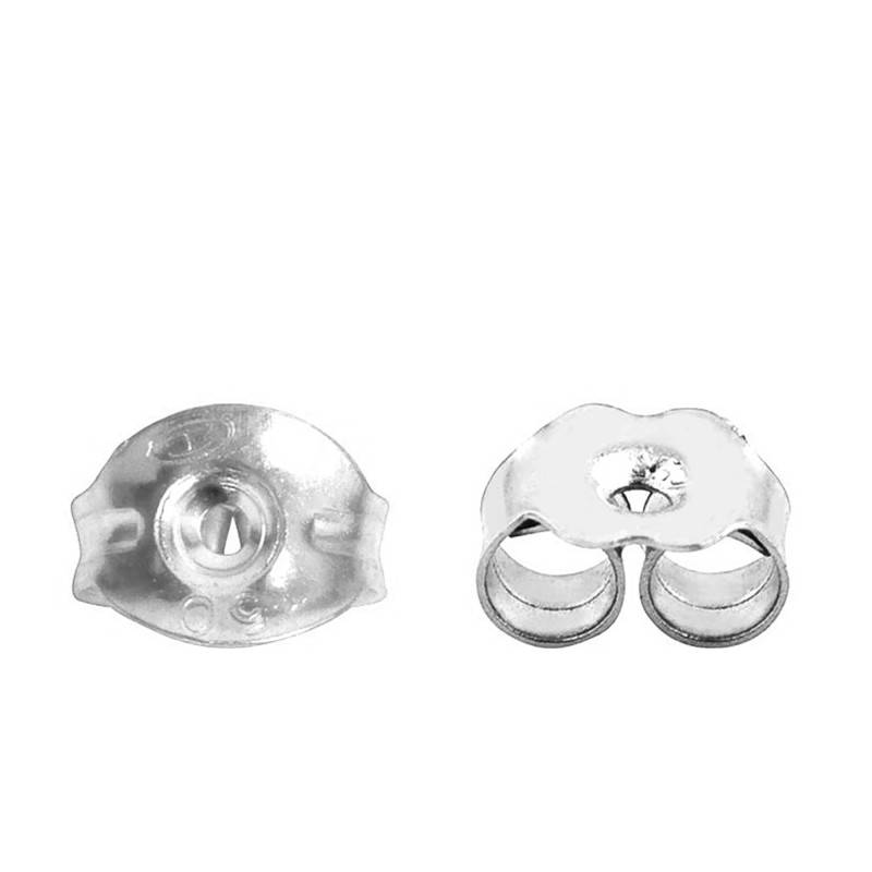 2 Belgian Butterfly Earring Backs Small Size in 750 White Gold - Les Essentiels