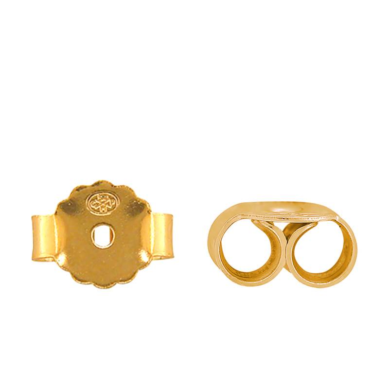 2 Large 750 Yellow Gold Belgian Butterfly Earring Backs - Les Essentiels