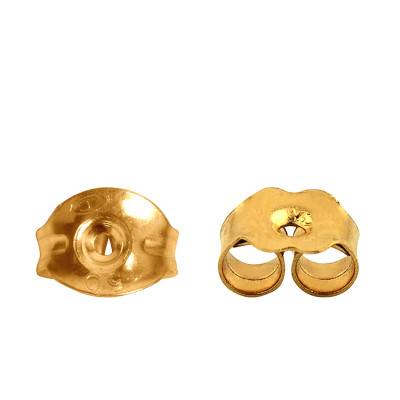 2 Small 375 Yellow Gold Belgian Butterfly Earring Backs - Les Essentiels
