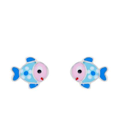 Silver Fish Stud Earrings - Les Petites Lucioles