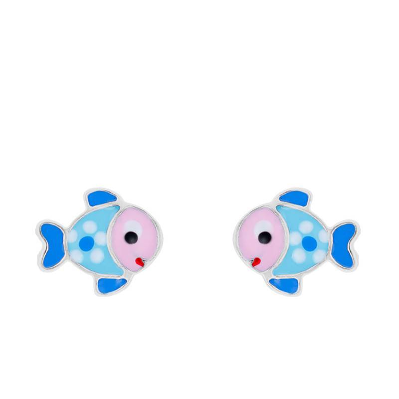 Silver Fish Stud Earrings - Les Petites Lucioles
