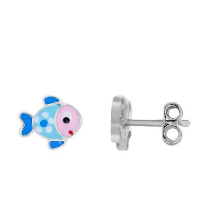 Silver Fish Stud Earrings - Les Petites Lucioles